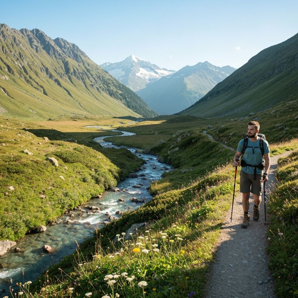 Hiking in the mountains