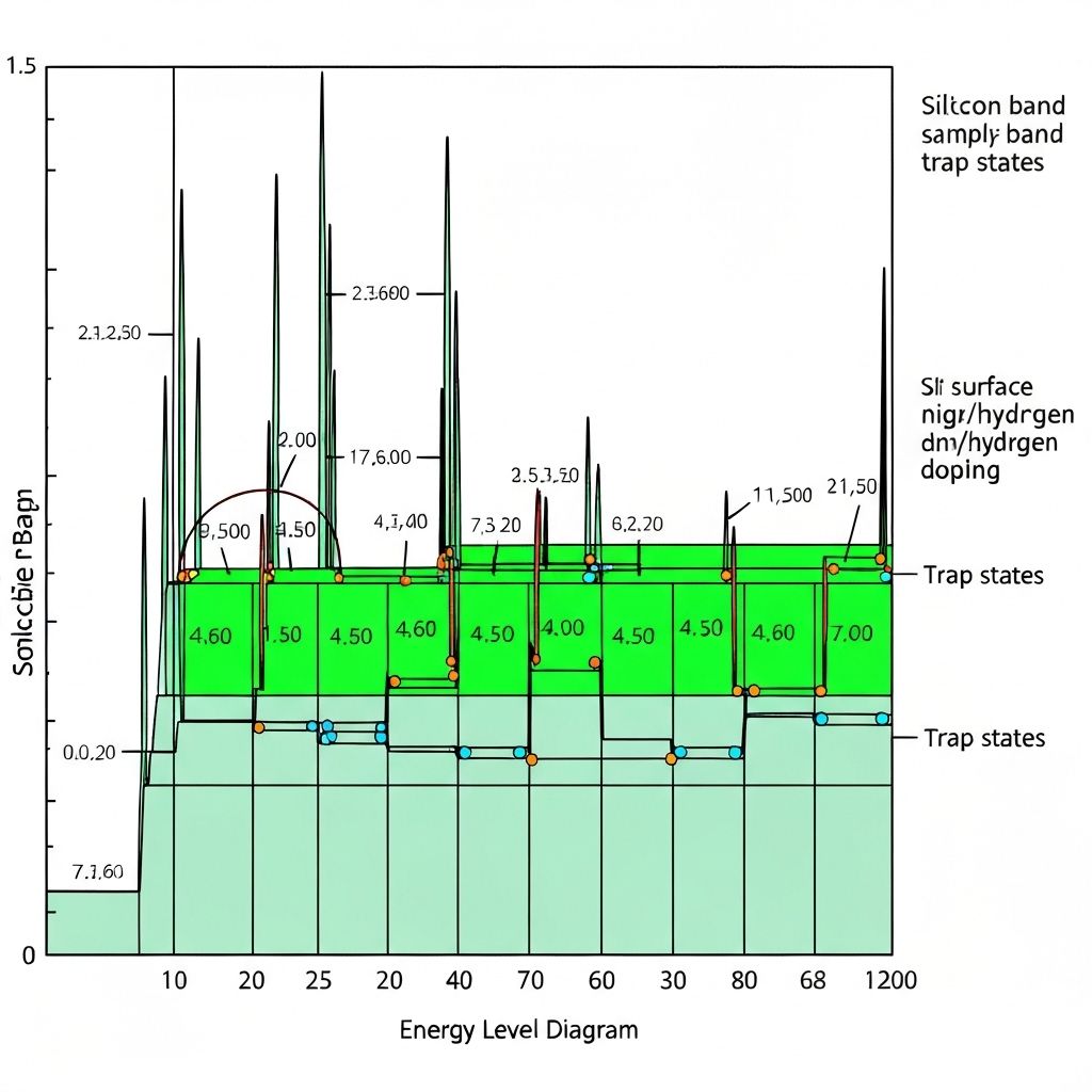 Energy level diagram showing trap states for different sample preparations